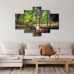 Tablou - Nava din lemn în canal , Thailand (150x105 cm)