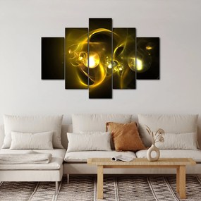Tabloul abstract cu bile galbene (150x105 cm)