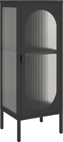 vidaXL Dulap, negru, 40x35x105 cm, sticlă și oțel