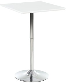 HOMCOM Masă în picioare reglabilă pentru bar în stil pub, masă pătrată de înălțime din oțel alb 60 x 60 x 69-92 cm | Aosom Romania