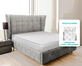 Saltea Ortopedica Bedora Silver Memory Pachet 180x200 cm, memory foam, medie/tare, 18 cm, anatomica, husa antialergica