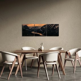 Tablou - Lac între munți (cu ceas) (90x30 cm)