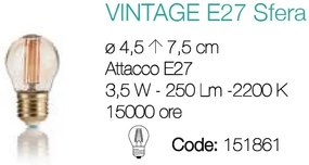 Bec LED VINTAGE E27 3.5W SFERA 151861