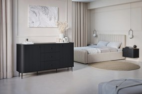 Comodă cu sertare pe picioare Vesper 160 cm - negru / picioare negre