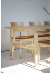 Masă de dining natural cu aspect de lemn de stejar 100x220 cm Plainfield – Rowico