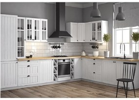 Zondo Dulap inferior de bucătărie pentru frigider încorporat D60ZL Provense (Alb + sosna andersen) (D). 1015169