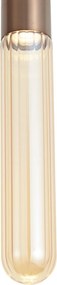 Lampă suspendată Art Deco Bronz închis cu sticlă striată IP44 - Walcott