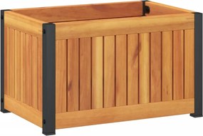 vidaXL Jardinieră de grădină, 45x30x27,5 cm, lemn masiv acacia/oțel