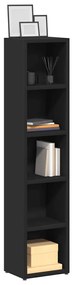vidaXL Dulapuri CD-uri, 2 buc., negru, 21 x 16 x 93,5 cm, PAL