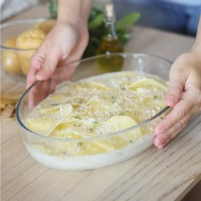 Pyrex Set de 2 vase de sticlă pentru cuptor, 3,7 l+ 2,2 l