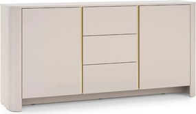 Comodă Sorrenti 168 cm cu sertare - cashmere / auriu