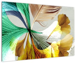 Tablou - Frunze cu pană (90x60 cm)