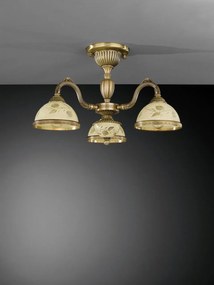Lustra aplicata din alama cu sticla decorata design italian III 6208