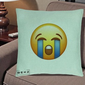 Perna Decorativa Emoji Plange, 40x40 cm, Verde Menta, Husa Detasabila, Perna Inclusa, BEKZ®