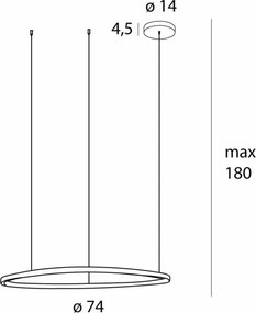 Lustra LED design circular Cayenne 80cm