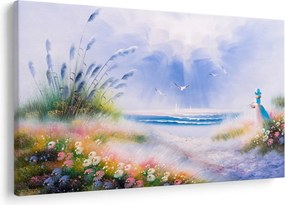 Tablou - Plaja romantică, pictură în ulei (90x60 cm)