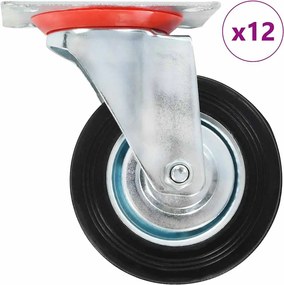vidaXL Roți pivotante, 12 buc., 100 mm