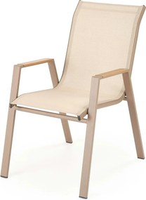 Scaun gradina HOVER, bej/cappuccino, plasa/metal, 54x73x90 cm
