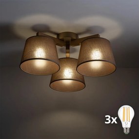 BRILAGI - Lustră LED aplicată LATTE SABIA 3xE27/15W/230V pin/maro