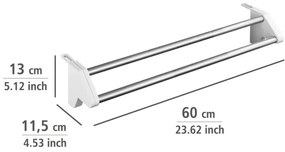 WENKO 3703100 - Uscător de rufe TWIN, 60 x 13 cm, argintiu/alb