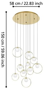 Lustră LED dimabilă pe cablu Eglo 390345 PORTOCOLOM 10xLED/3W/230V d. 58 cm