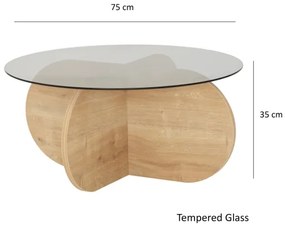 Măsuță de cafea BUBBLE 35x75 cm maro/negru