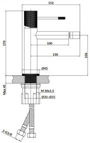 Baterie de bideu Cersanit S951-574 ZEN crom lucios