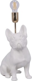 Lampa ceramica Bulldog alb mat h 35 cm