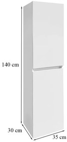 Dulap lateral Cube montat pe perete, alb