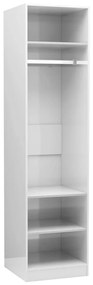 800240 vidaXL Șifonier, alb extralucios, 50x50x200 cm, lemn prelucrat