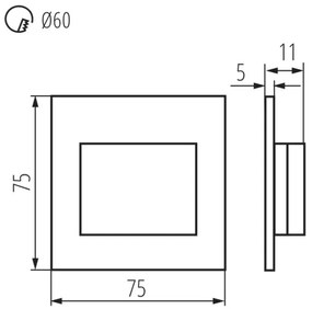 Kanlux 33324 - Aplică LED ERINUS pentru scări, 1,5 W, 12 V, 3000 K, albă
