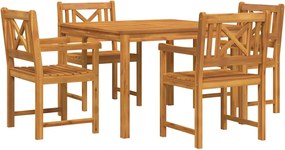 vidaXL Set de masă pentru grădină 5 pcs Maro Lemn masiv de acacia