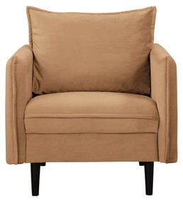 Fotoliu maro cu tapițerie din catifea Juli – Ropez