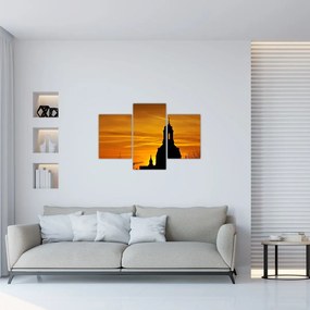 Tablou cu biserică în apus de soare (90x60 cm)