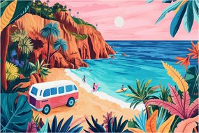 Tablou - Rulotă la ocean (90x60 cm)