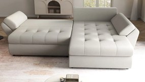 Colțar extensibil dumonde cu ladă de depozitare si sezut confortabil din spuma high-density, Loana Enjoy Bej II 270x185 cm