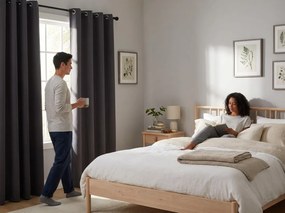 Draperie neagra OXFORD 140x250 cm Agatat: Inele metalice