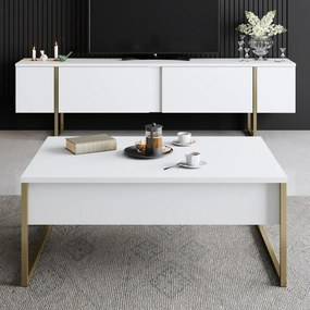 Măsuță de conferință Luxe White and Gold