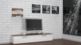 Comoda TV haaus Norma, Prun/Alb, 150 x 30 x 40 cm