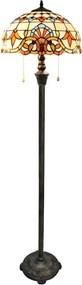 Brilagi - Lampă de podea Tiffany MIRABELLA, abajur din vitralii, 2xE27/60W/230V