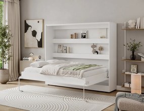 Pat rabatabil Devesto Horizontal Wall 140 alb, 200x140 cm – Alb