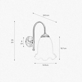 Aplica de perete stil clasic italian din alama si sticla Bell