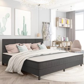 vidaXL Pat continental, gri închis, 200 x 200 cm, material textil