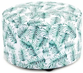Set 2 tabureti tapitati cu imprimeu floral Indira multicolori/albi