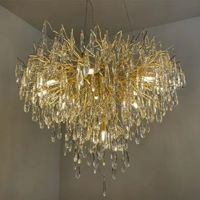 Lustră de cristal pe cablu 12xG9/40W/230V auriu