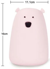 Lampă LED RGB pentru copii BEAR, tactilă, 0,8W, 5V, albă + USB