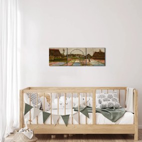 Tablou - Vincent van Gogh, Flower Beds in Holland, reproducere (cu ceas) (90x30 cm)