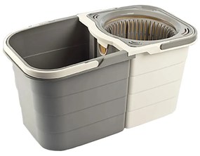 Mop rotativ Lisa ZLN0792 cu doua recipiente separabile, maner ajustabil, Gri