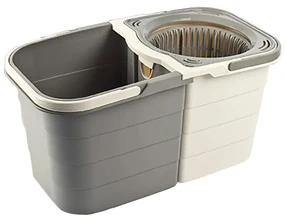 Mop rotativ Lisa ZLN0792 cu doua recipiente separabile, maner ajustabil, Gri