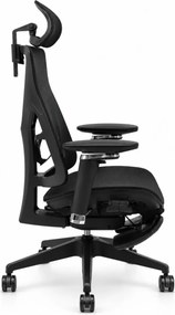 Scaun ergonomic MORATTI D3, Suport Lombar Trio Dinamic , Cotiere 5D Dual-Axis, Tetieră Reglabilă, Mecanism Sensibil la Greutate cu Seat-Slider, Suport Picioare, Mesh, Negru